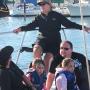 Passengers get ready to sail on the O'Neill catamaran. Photo by Michael Roberts. Passengers get ready to sail on the O'Neill catamaran. Photo by Michael Roberts.