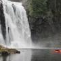 Sea kayaking up to the largest waterfall in the Prince William Sound. 