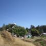 Nine-year-old Nathan Halahan of Pittsburg, PA launches from the top of the jumps.
