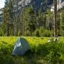 Carl's old $150 tent, between Glen Aulin and California Falls in Tuolumne Meadows. 
