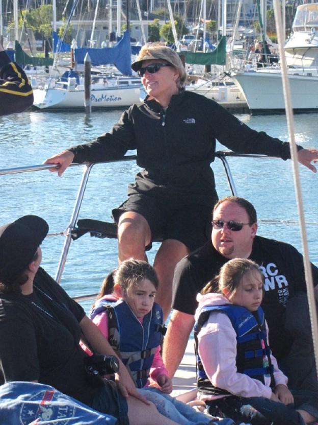 Passengers get ready to sail on the O'Neill catamaran. Photo by Michael Roberts. Passengers get ready to sail on the O'Neill catamaran. Photo by Michael Roberts.