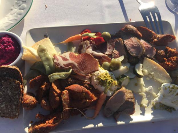 The first course included charcuterie from El Salchichero and sheep cheese from Garden Variety. 