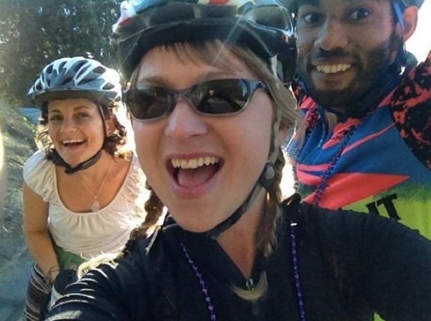 Alyse Marika and friends on the inaugural Velo Femme mountain bike ride. Hey, that's not a girl! Photo courtesy Alyse Marika.