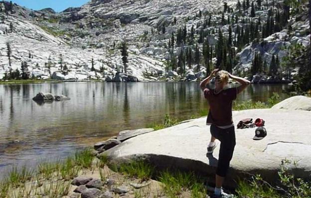 Getting ready to make the five-mile trip from Tyler Lake back to Wright Lake in Desolation Wilderness. Photo courtesy Brooke Wright.