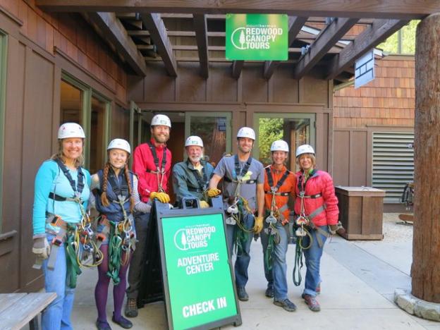 Seven Santa Cruz friends gathered on a November Monday afternoon to experience the Mt. Hermon's Redwood Canopy Tours. Karen Kefauver photo. Seven Santa Cruz friends gathered on a November Monday afternoon to experience the Mt. Hermon's Redwood Canopy Tours. Karen Kefauver photo.