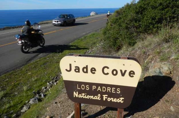 Across Highway 1 from the Jade Cove trailhead.