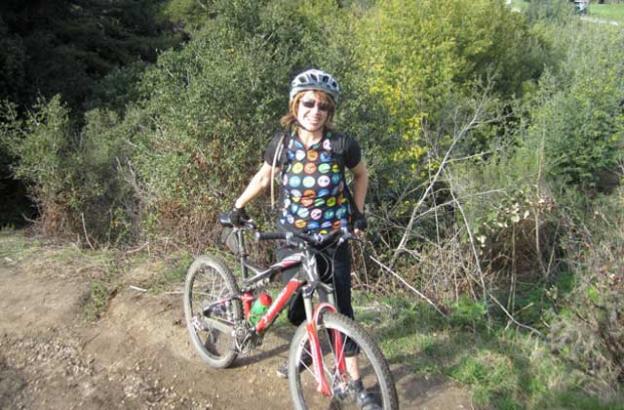 Karen Kefauver enjoying her first ride in too long. Welcome back! HT photo.