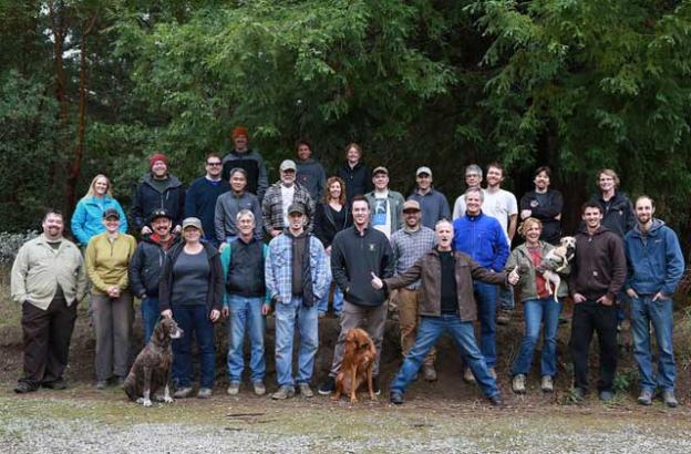 Some of the MBoSC trail-building crew up at the Soquel Demo Forest. Some of the MBoSC trail-building crew up at the Soquel Demo Forest.