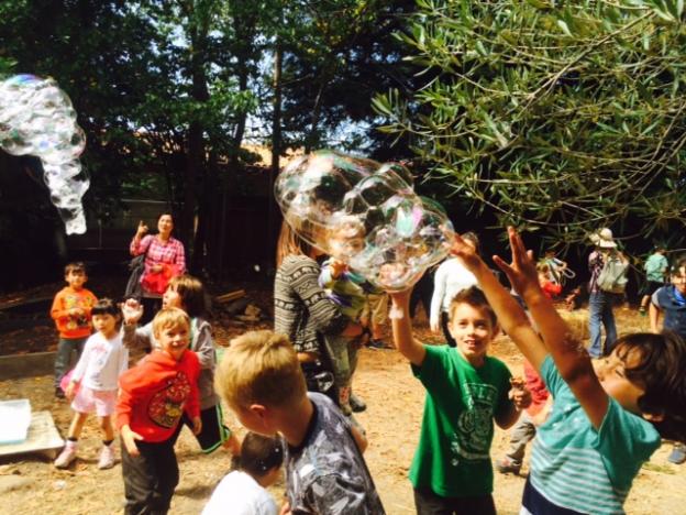 Kids loved the bubble "machine"—another Friends volunteer.