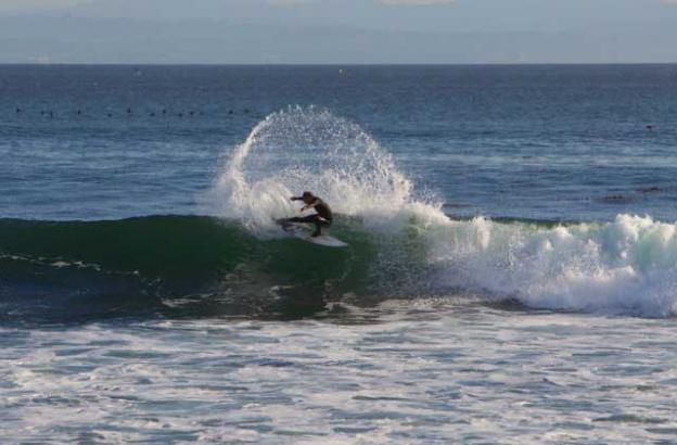 Torrey Meister, winner of the 2013 Coldwater Classic, at Steamer Lane. Photo courtesy O'Neill Coldwater Classic.