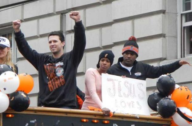 Buster Posey and Santiago Casilla