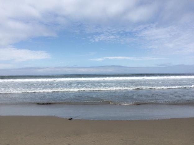 View of the ocean from the beach.