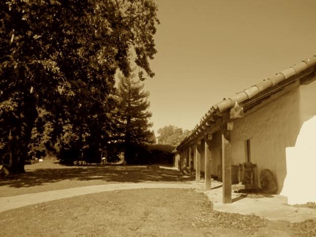 The 200-year-old Mission Adobe at Santa Cruz Mission State Historic Park. Hilltromper photo.