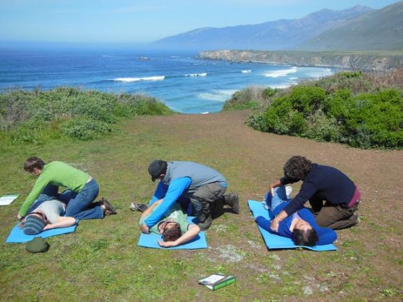 A Backcountry Medical Guides class above Sand Dollar Beach in Big Sur. Photo courtesy BMG.