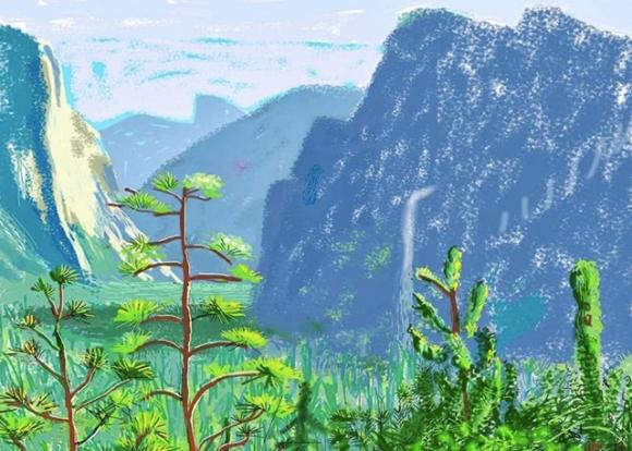 From 'Yosemite I, October 16th, 2011' by David Hockney